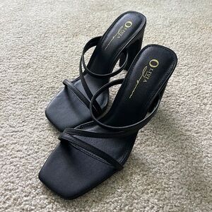 Olivia Ferguson Black Strap Heels